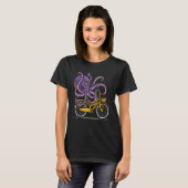 Octopus Fiets Duiker Fietser Grappige Fietser Di T-shirt (Voorkant volledig)