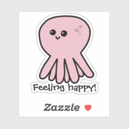 Octopus Fijne roze roze stemming Sticker