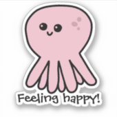 Octopus Fijne roze roze stemming Sticker (Voorkant)