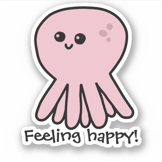 Octopus Fijne roze roze stemming Sticker (Voorkant)