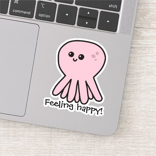 Octopus Fijne roze roze stemming Sticker (Detail)
