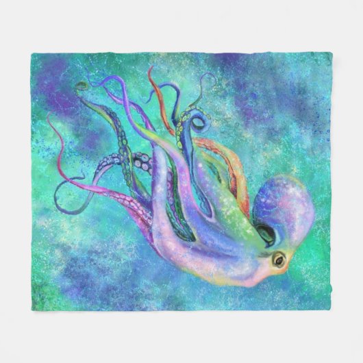 Octopus Fleece Blanket Deken (Voorkant (Horizontaal))