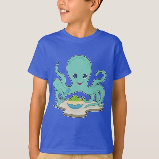 Octopus Food Bowl T-shirt (Voorkant)