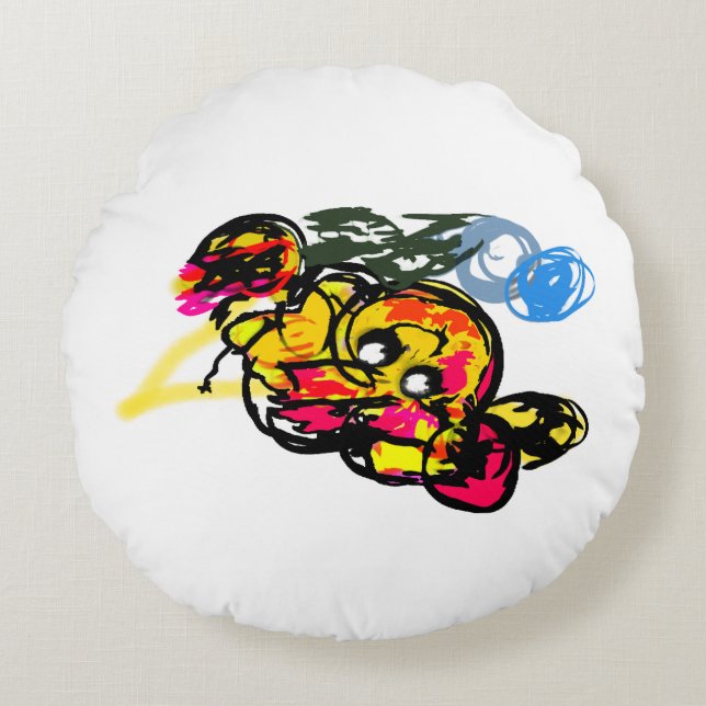 Octopus fun rond kussen (Voorkant)