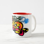 Octopus fun tweekleurige koffiemok (Voorkant rechts)