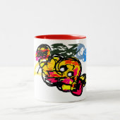 Octopus fun tweekleurige koffiemok (Center)