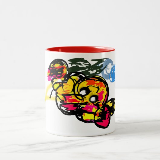 Octopus fun tweekleurige koffiemok (Center)