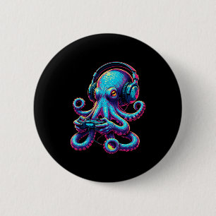 Octopus Gamen Dier Videogames Grappige Octopus  Ronde Button 5,7 Cm