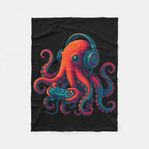 Octopus Gamen Met Koptelefoon Funny Video Games G Fleece Deken