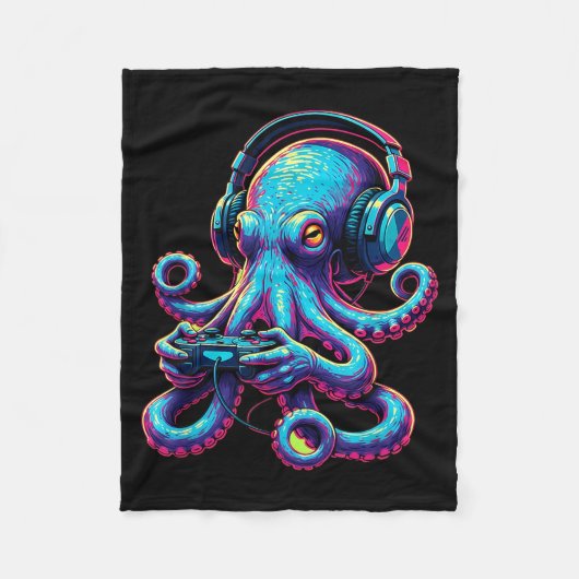 Octopus Gaming Animal Video Games Funny Octopus  Fleece Deken (Voorkant)