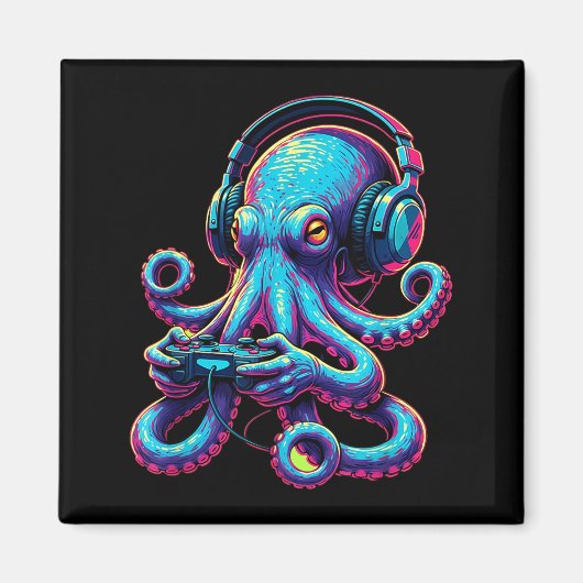 Octopus Gaming Animal Video Games Funny Octopus Magneet (Voorkant)