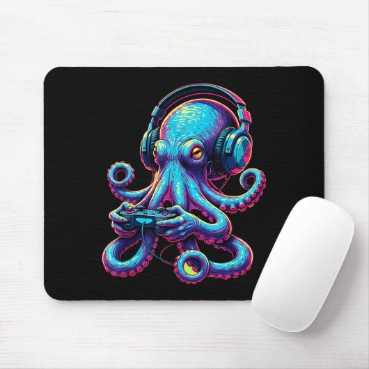 Octopus Gaming Animal Video Games Funny Octopus  Muismat (Met muis)