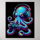 Octopus Gaming Animal Video Games Funny Octopus  Poster (Voorkant)