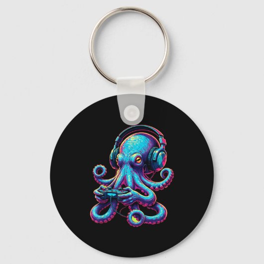 Octopus Gaming Animal Video Games Funny Octopus  Sleutelhanger (Voorkant)