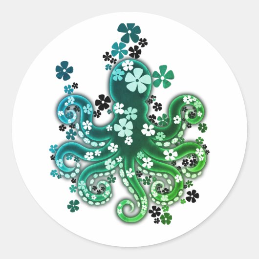 ... Octopus Garden. Ronde Sticker (Voorkant)