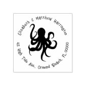 Octopus Gebogen Adres Tekst Rubber Stempel (Afrduk)