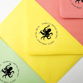 Octopus Gebogen Adres Tekst Rubber Stempel