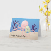 Octopus, Gelukkig Moederdag… Kaart (Gele Bloem)
