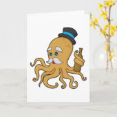 Octopus Gentleman Pet Kaart (Gele Bloem)