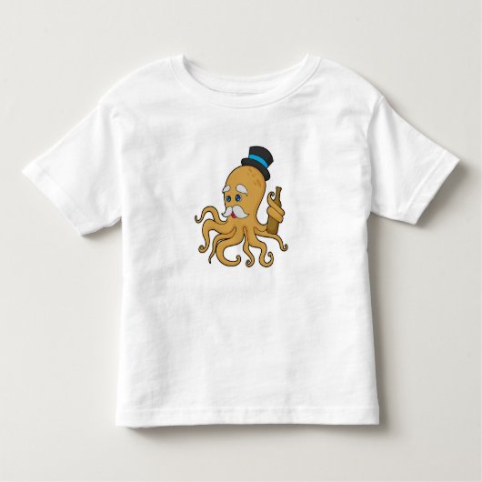 Octopus Gentleman Pet Kinder Shirts (Voorkant)