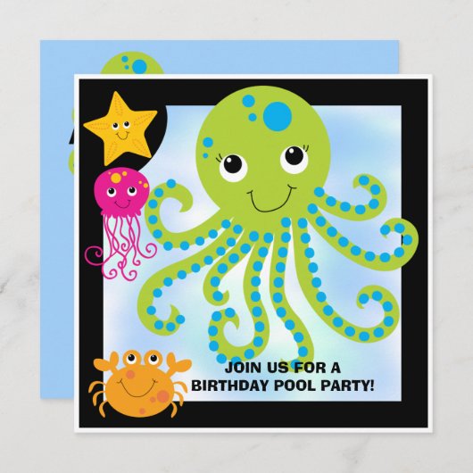 Octopus Gepersonaliseerd op zondag Kaart (Voorkant / Achterkant)
