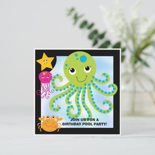 Octopus Gepersonaliseerd op zondag Kaart (Staand voorkant)