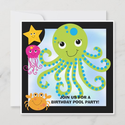 Octopus Gepersonaliseerd op zondag Kaart (Voorkant)