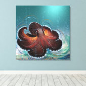 OCTOPUS - Gewikkeld Canvas Afdruk (Insitu (Houten vloer))
