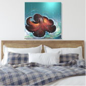 OCTOPUS - Gewikkeld Canvas Afdruk (Insitu (Slaapkamer))