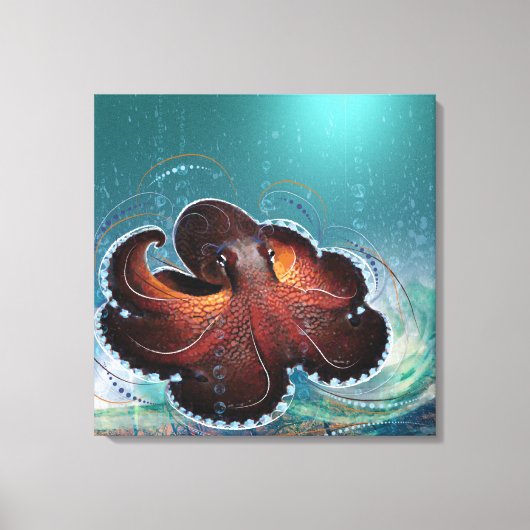 OCTOPUS - Gewikkeld Canvas Afdruk (Voorkant)