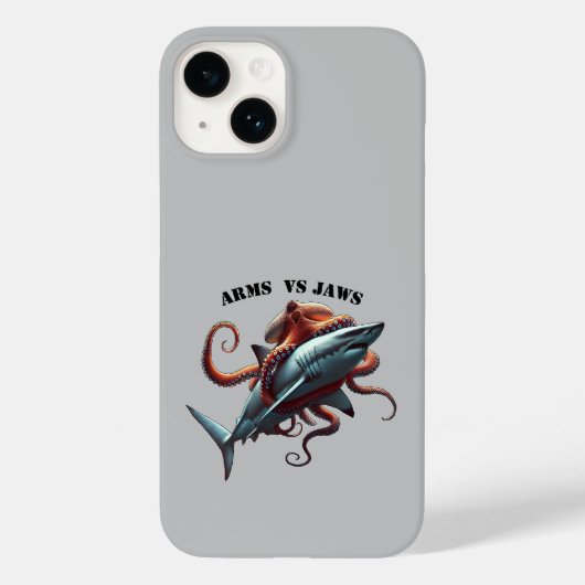 Octopus gewikkeld rond een grote witte haai URM Case-Mate iPhone Case (Achterkant)