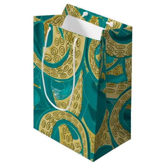 Octopus Gift Bag Medium Cadeauzakje (Voorkant Gekanteld)