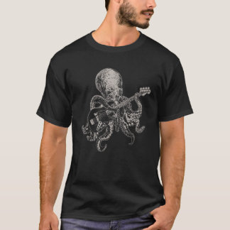Octopus Gitaar spelend Gitarist Muzikant Bassist T-shirt