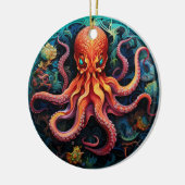 Octopus Glas in lood Keramische Boomdecoratie Keramisch Ornament (Links)