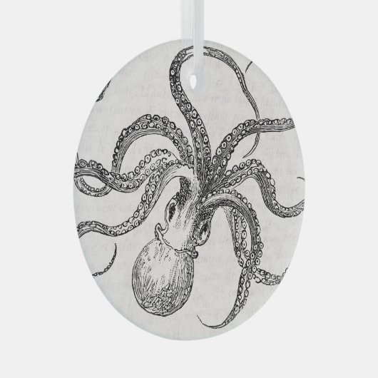 OCTOPUS GLASSAORNAMENT | KUSTSTOF GLAS ORNAMENT (Voorkant Rechts)