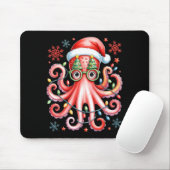 Octopus Gles Santa Hat Christmas Light Ocean Anima Muismat (Met muis)