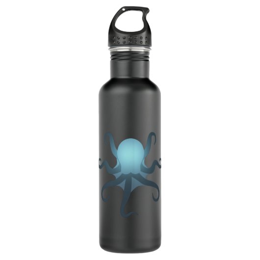 octopus glow in deep oceaan zee life gift waterfles  (Voorkant)
