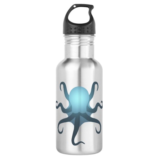 octopus glow in deep oceaan zee life gift waterfles (Voorkant)