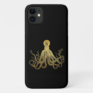  Octopus Gold Black Inkt Kustanaal Nautisch Case-Mate iPhone Case