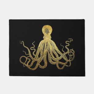 Octopus Gold Black Inkt Kustanaal Nautisch Deurmat