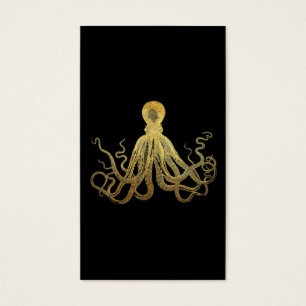 Octopus Gold Black Inkt Kustanaal Nautisch Visitekaartje