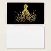  Octopus Gold Black Inkt Kustanaal Nautisch Visitekaartje (Voorkant /achterkant)
