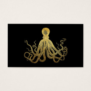 Octopus Gold Black Inkt Kustanaal Nautisch Visitekaartje