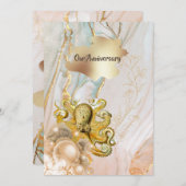 Octopus gold splash nautische marineherdenking kaart (Voorkant / Achterkant)