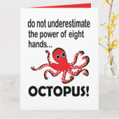 Octopus Grappig Kaart (Gele Bloem)