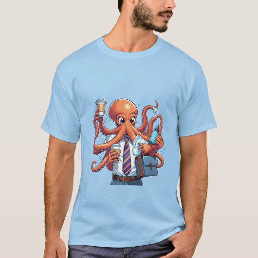 Octopus – Grappig multitasking T-shirt (Voorkant)