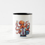 Octopus – Grappige multitasking Tweekleurige Koffiemok (Center)