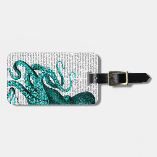 Octopus Green Half Bagagelabel (Voorkant horizontaal)