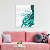 Octopus Green Half Canvas Afdruk (Insitu (Woonkamer))