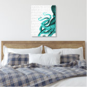 Octopus Green Half Canvas Afdruk (Insitu (Slaapkamer))